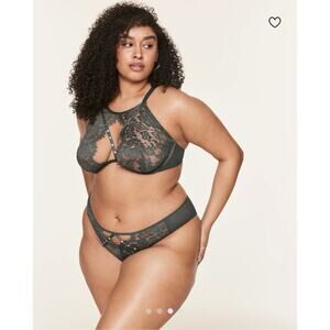 NWT Adore Me Emmeline Unlined Plus Bra Panty Set 42DD/2X Plus Size Sexy Lingerie